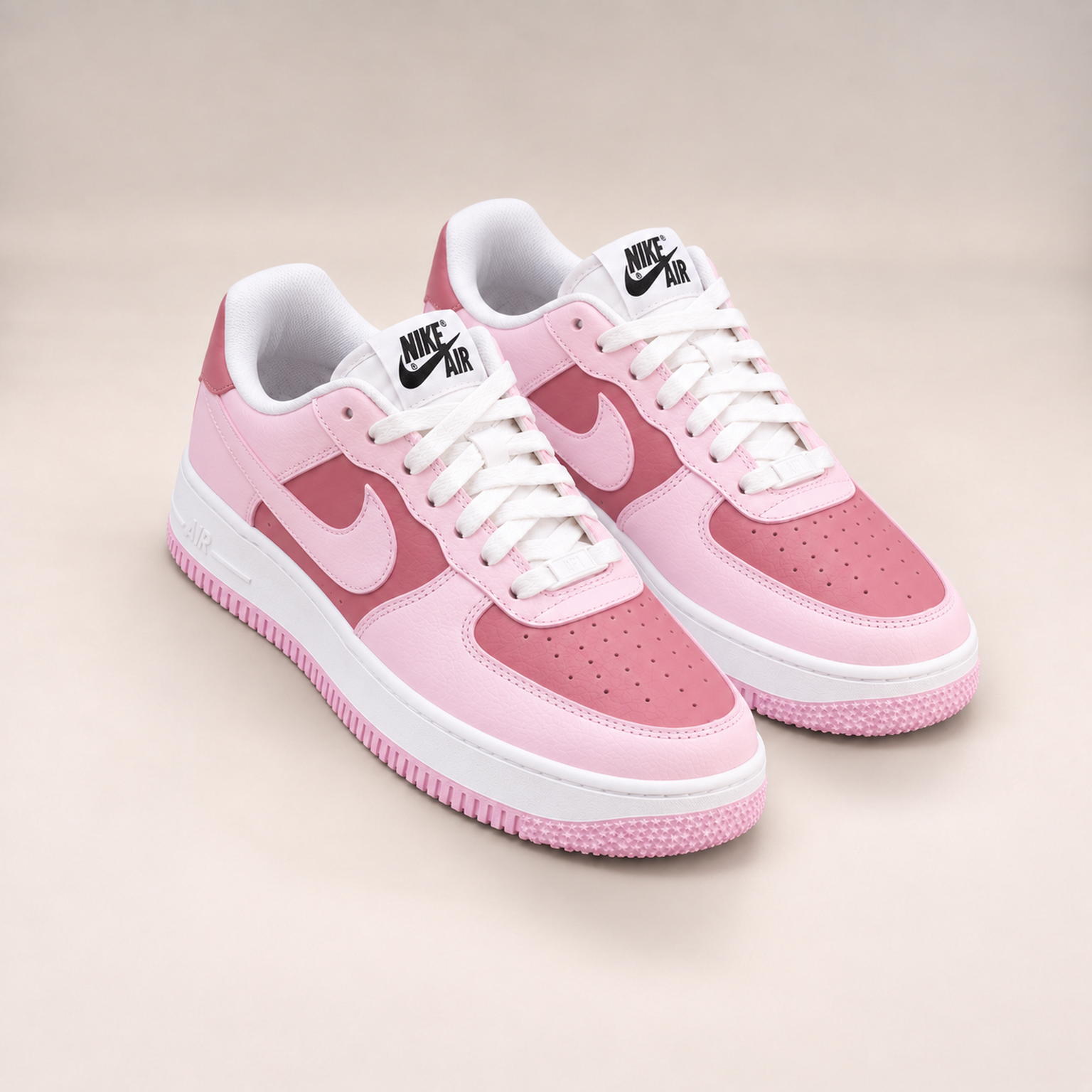کتونی زنانه نایک مدل Nike Air Force 1 صورتی سفید