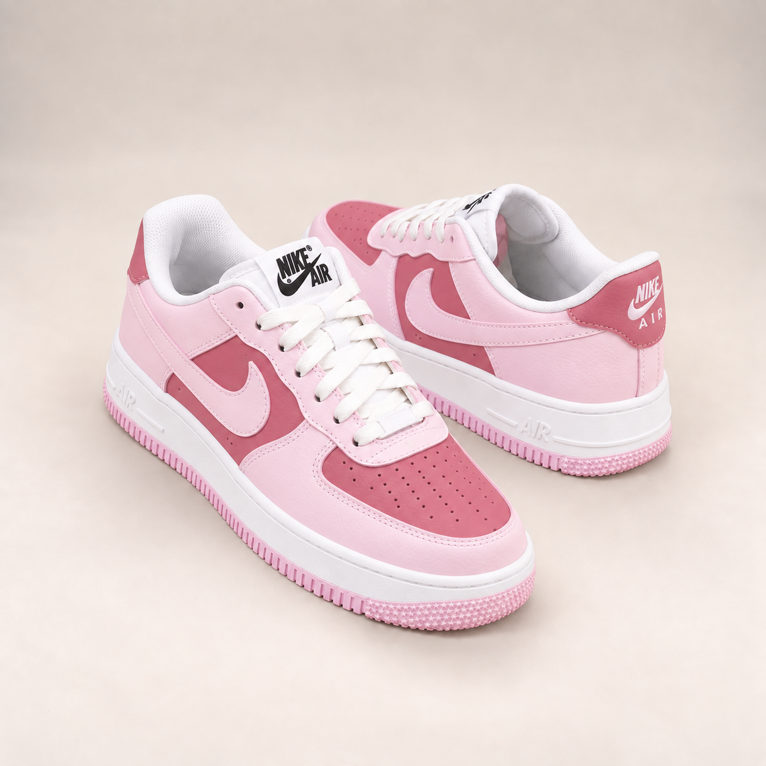 کتونی زنانه نایک مدل Nike Air Force 1 صورتی سفید